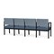 Lesro Lenox Steel 4 Seat Tandem Seating Metal Frame, Black, RS Rain Song Back, MD Titan Seat LS4103 - alternate 2